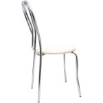 Scaun Tulipan, crem 21834, 89x40x50 cm, cadru crom, imitatie piele - imagine 3