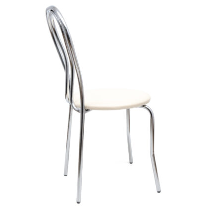 Scaun Tulipan, crem 21834, 89x40x50 cm, cadru crom, imitatie piele - imagine 3