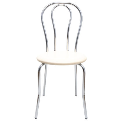 Scaun Tulipan, crem 21834, 89x40x50 cm, cadru crom, imitatie piele - imagine 4
