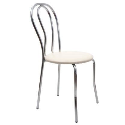Scaun Tulipan, crem 21834, 89x40x50 cm, cadru crom, imitatie piele