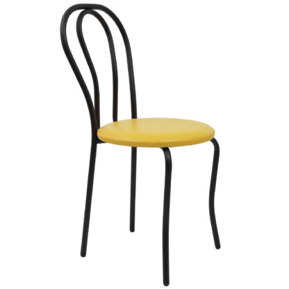 Scaun Tulipan, galben 22168, 89x40x50 cm, cadru negru, imitatie piele