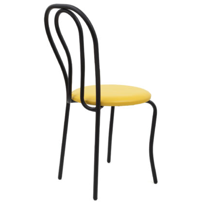 Scaun Tulipan, galben 22168, 89x40x50 cm, cadru negru, imitatie piele - imagine 3