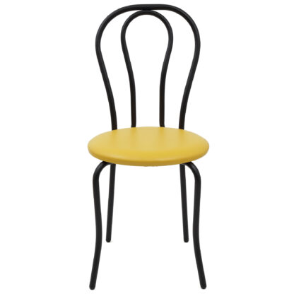 Scaun Tulipan, galben 22168, 89x40x50 cm, cadru negru, imitatie piele - imagine 4