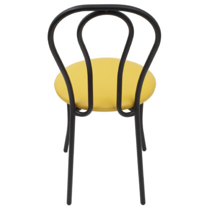 Scaun Tulipan, galben 22168, 89x40x50 cm, cadru negru, imitatie piele - imagine 2