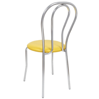Scaun Tulipan, galben 22168, 89x40x50 cm, cadru crom, imitatie piele - imagine 3