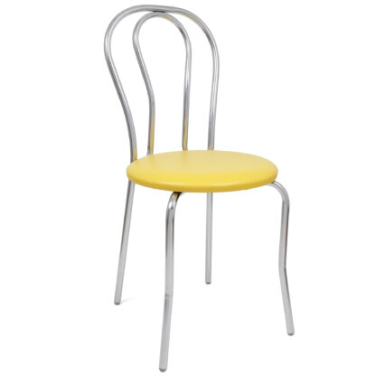 Scaun Tulipan, galben 22168, 89x40x50 cm, cadru crom, imitatie piele