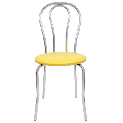 Scaun Tulipan, galben 22168, 89x40x50 cm, cadru crom, imitatie piele - imagine 2
