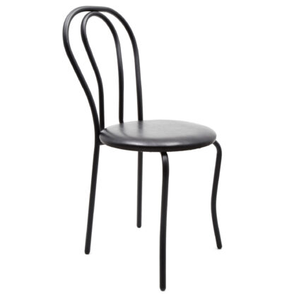 Scaun Tulipan, negru 21901, 89x40x50 cm, cadru negru, imitatie piele