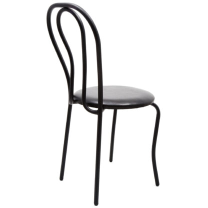 Scaun Tulipan, negru 21901, 89x40x50 cm, cadru negru, imitatie piele - imagine 3
