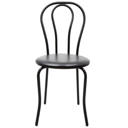 Scaun Tulipan, negru 21901, 89x40x50 cm, cadru negru, imitatie piele - imagine 4