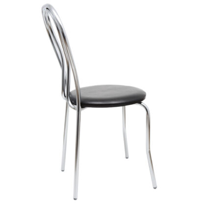 Scaun Tulipan, negru 21901, 89x40x50 cm, cadru crom, imitatie piele - imagine 3