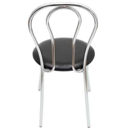 Scaun Tulipan, negru 21901, 89x40x50 cm, cadru crom, imitatie piele - imagine 2