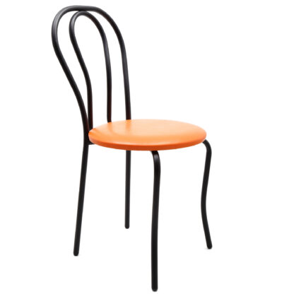 Scaun Tulipan, portocaliu 21895, 89x40x50 cm, cadru negru, imitatie piele