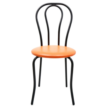 Scaun Tulipan, portocaliu 21895, 89x40x50 cm, cadru negru, imitatie piele - imagine 4