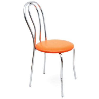 Scaun Tulipan, portocaliu 21895, 89x40x50 cm, cadru crom, imitatie piele