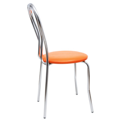Scaun Tulipan, portocaliu 21895, 89x40x50 cm, cadru crom, imitatie piele - imagine 2
