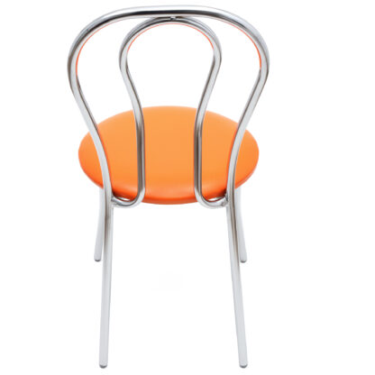 Scaun Tulipan, portocaliu 21895, 89x40x50 cm, cadru crom, imitatie piele - imagine 3