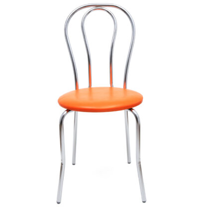 Scaun Tulipan, portocaliu 21895, 89x40x50 cm, cadru crom, imitatie piele - imagine 4