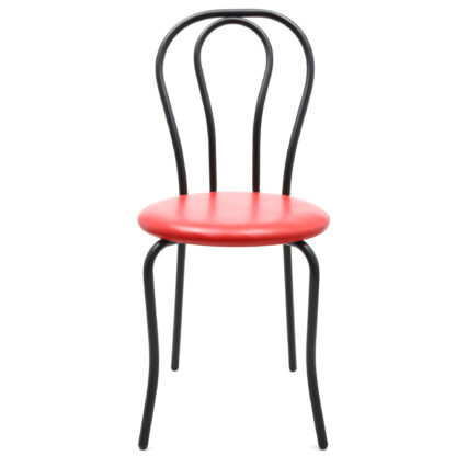Scaun Tulipan, rosu 21900, 89x40x50 cm, cadru negru, imitatie piele - imagine 3