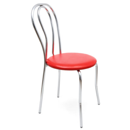 Scaun Tulipan, rosu 21900, 89x40x50 cm, cadru crom, imitatie piele