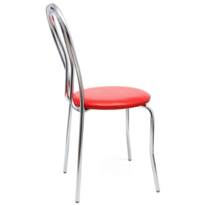 Scaun Tulipan, rosu 21900, 89x40x50 cm, cadru crom, imitatie piele - imagine 2