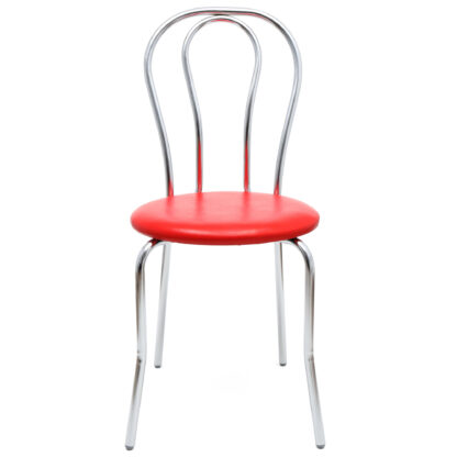Scaun Tulipan, rosu 21900, 89x40x50 cm, cadru crom, imitatie piele - imagine 4