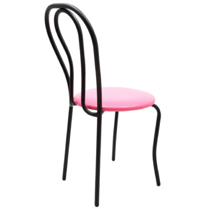 Scaun Tulipan, roz 21896, 89x40x50 cm, cadru negru, imitatie piele - imagine 2