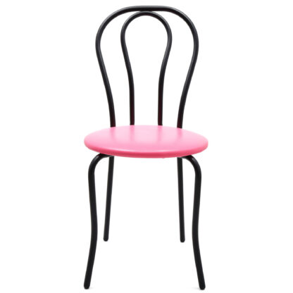 Scaun Tulipan, roz 21896, 89x40x50 cm, cadru negru, imitatie piele - imagine 3