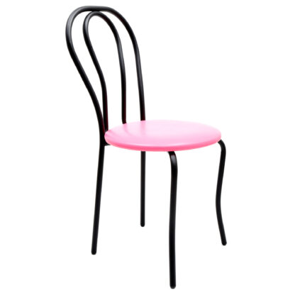 Scaun Tulipan, roz 21896, 89x40x50 cm, cadru negru, imitatie piele