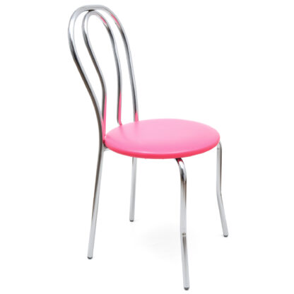 Scaun Tulipan, roz 21896, 89x40x50 cm, cadru crom, imitatie piele