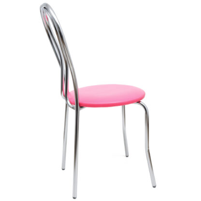 Scaun Tulipan, roz 21896, 89x40x50 cm, cadru crom, imitatie piele - imagine 3