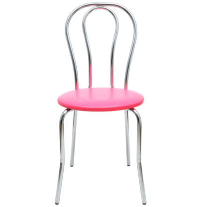 Scaun Tulipan, roz 21896, 89x40x50 cm, cadru crom, imitatie piele - imagine 4