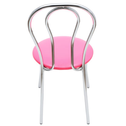 Scaun Tulipan, roz 21896, 89x40x50 cm, cadru crom, imitatie piele - imagine 2