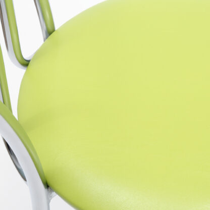 Scaun Tulipan, verde 21899, 89x40x50 cm, cadru crom, imitatie piele - imagine 5