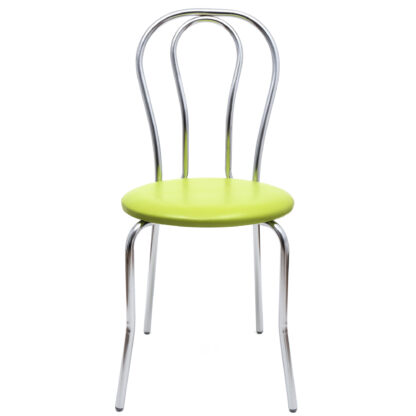 Scaun Tulipan, verde 21899, 89x40x50 cm, cadru crom, imitatie piele - imagine 2