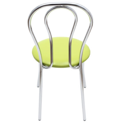Scaun Tulipan, verde 21899, 89x40x50 cm, cadru crom, imitatie piele - imagine 3