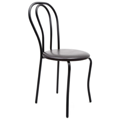 Scaun Tulipan, wenge 21835, 89x40x50 cm, cadru negru, imitatie piele