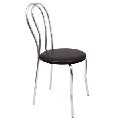 Scaun Tulipan, wenge 21835, 89x40x50 cm, cadru crom, imitatie piele