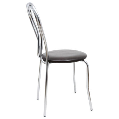 Scaun Tulipan, wenge 21835, 89x40x50 cm, cadru crom, imitatie piele - imagine 2