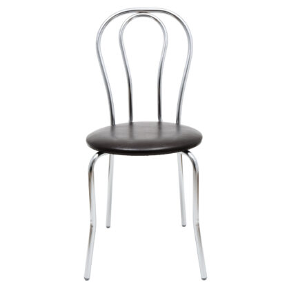 Scaun Tulipan, wenge 21835, 89x40x50 cm, cadru crom, imitatie piele - imagine 3