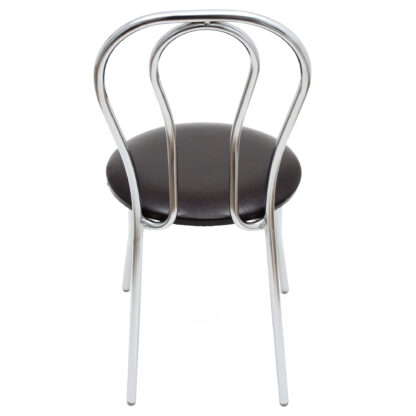 Scaun Tulipan, wenge 21835, 89x40x50 cm, cadru crom, imitatie piele - imagine 4