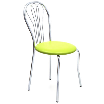 Scaun Vanessa, verde, piele ecologica, cadru cromat, 40x86x48 cm