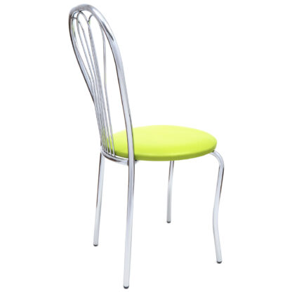 Scaun Vanessa, verde, piele ecologica, cadru cromat, 40x86x48 cm - imagine 3