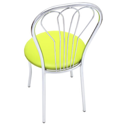 Scaun Vanessa, verde, piele ecologica, cadru cromat, 40x86x48 cm - imagine 5