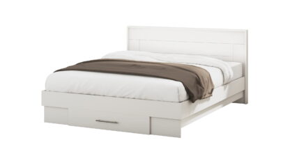 Set Dormitor Dome 1-20, Wenge/Alb, Dulap 200 cm, Pat 160×200 cm, 2 noptiere, comoda - imagine 3
