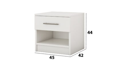 Set Dormitor Dome 1-20, Wenge/Alb, Dulap 200 cm, Pat 160×200 cm, 2 noptiere, comoda - imagine 8