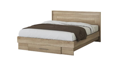Set Dormitor Dome 1-20, Wenge/Sonoma, Dulap 200 cm, Pat 160×200 cm, 2 noptiere, comoda - imagine 2