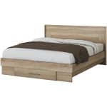 Set Dormitor Dome 3-20, Sonoma, Dulap 200 cm, Pat 160×200 cm, 2 noptiere, comoda - imagine 3