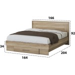 Set Dormitor Dome 3-20, Sonoma, Dulap 200 cm, Pat 160×200 cm, 2 noptiere, comoda - imagine 4