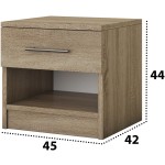 Set Dormitor Dome 3-20, Sonoma, Dulap 200 cm, Pat 160×200 cm, 2 noptiere, comoda - imagine 6